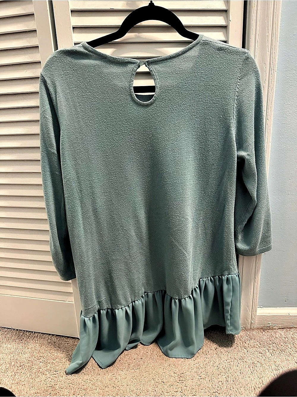 Green Ruffle Hem Tunic - Picture 3 of 3
